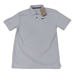 Nike Dri-Fit ADV Men's Light Gray White Golf Polo Shirt Short Sleeve Small NWT